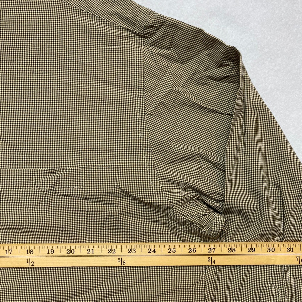 Brooks Brothers Shirt Mens XL Brown 346 Button-Down Micro-Check Cotton - Picture 6 of 8